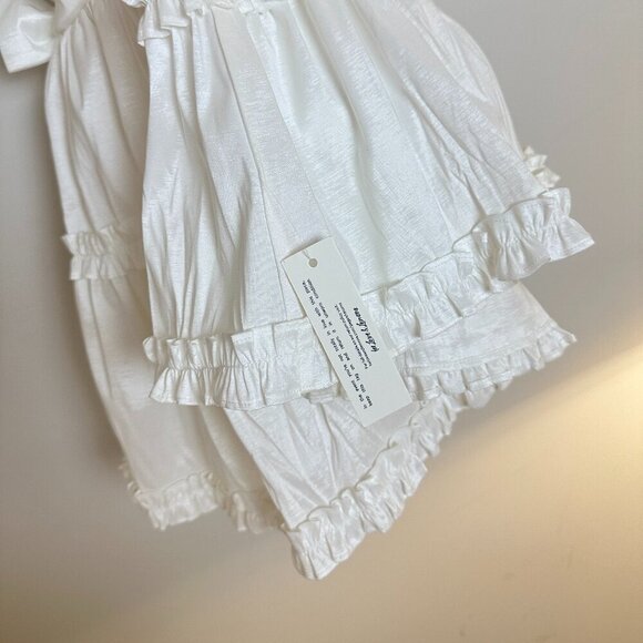 FOR LOVE & LEMONS Whipped Cream Taffeta Mini Dress in White Size X-Small - Picture 12 of 13